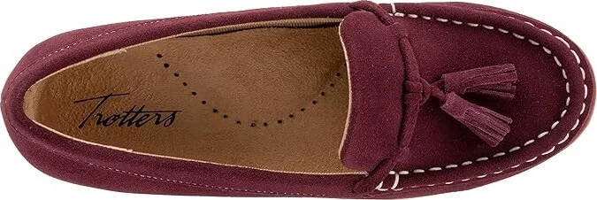 Trotters Dawson Women's Flat Shoes Dark Cherry Suede : 7.5 WW (EE) - Image 2