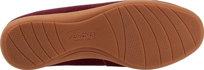 Trotters Dawson Women's Flat Shoes Dark Cherry Suede : 7.5 WW (EE) - Image 3