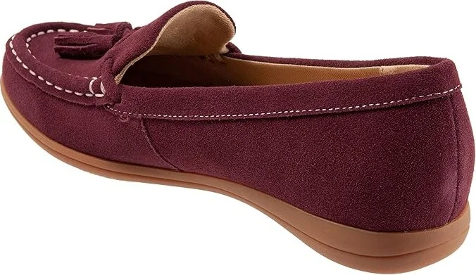 Trotters Dawson Women's Flat Shoes Dark Cherry Suede : 7.5 WW (EE) - Image 4