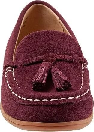 Trotters Dawson Women's Flat Shoes Dark Cherry Suede : 7.5 WW (EE) - Image 5