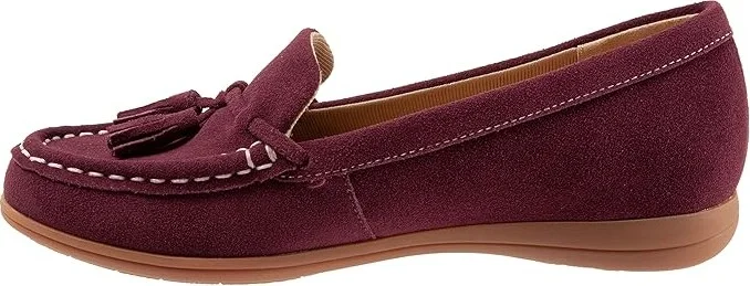 Trotters Dawson Women's Flat Shoes Dark Cherry Suede : 7.5 WW (EE) - Image 6