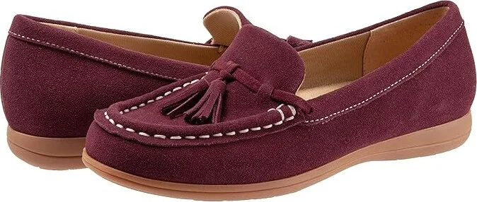 Trotters Dawson Women's Flat Shoes Dark Cherry Suede : 7.5 WW (EE)