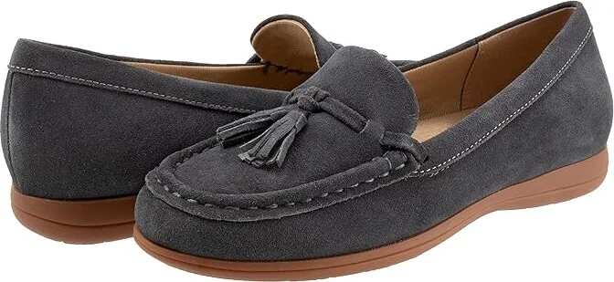 Trotters Dawson Women's Flat Shoes Grey Suede : 11 N (AA)