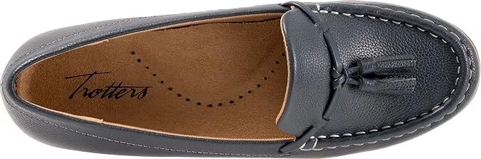 Trotters Dawson Women's Flat Shoes Navy : 6 M (B), Leather - Image 2