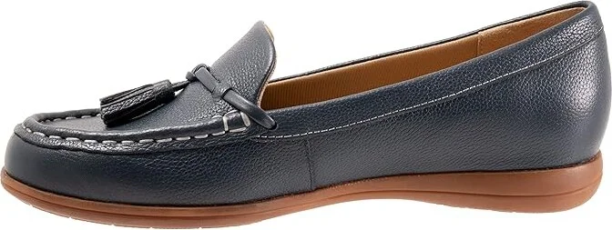 Trotters Dawson Women's Flat Shoes Navy : 6 M (B), Leather - Image 6