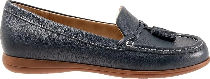 Trotters Dawson Women's Flat Shoes Navy : 6 M (B), Leather - Image 7