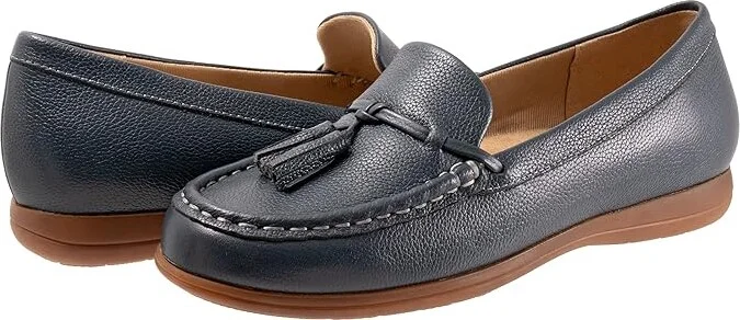 Trotters Dawson Women's Flat Shoes Navy : 6 M (B), Leather