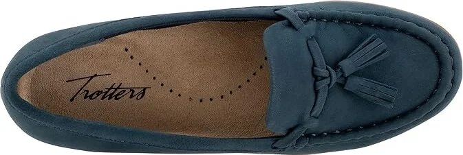 Trotters Dawson Women's Flat Shoes Navy Nubuck : 8.5 W (D) - Image 2