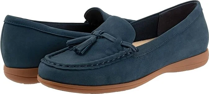 Trotters Dawson Women's Flat Shoes Navy Nubuck : 8.5 W (D)