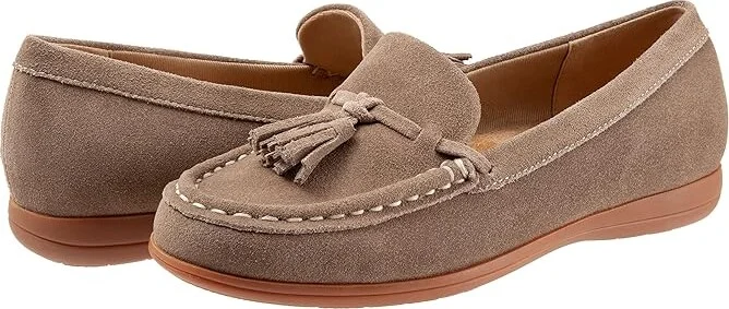 Trotters Dawson Women's Flat Shoes Stone Suede : 12 M (B)