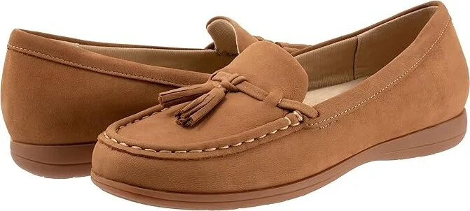 Trotters Dawson Women's Flat Shoes Tan Nubuck : 10 WW (EE)
