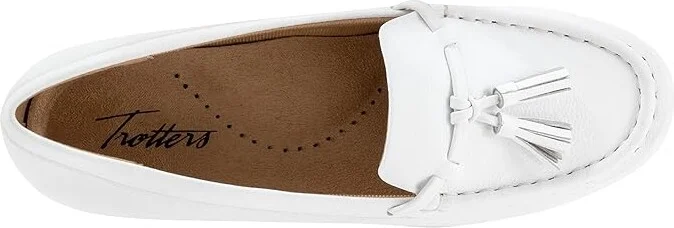 Trotters Dawson Women's Flat Shoes White : 11 W (D), Leather - Image 2
