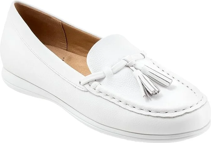 Trotters Dawson Women's Flat Shoes White : 11 W (D), Leather