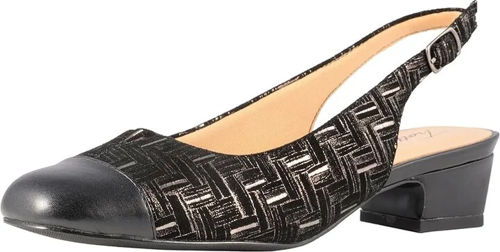 Trotters Dea Women's 1-2 inch heel Shoes Black Printed Woven Leather/Smooth Man Made : 8 N (AA), Leather/Synthetic - Image 2