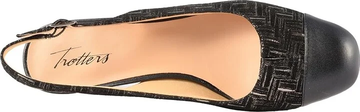 Trotters Dea Women's 1-2 inch heel Shoes Black Printed Woven Leather/Smooth Man Made : 8 N (AA), Leather/Synthetic - Image 3