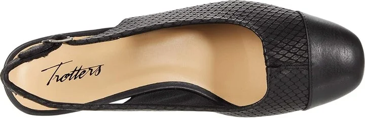 Trotters Dea Women's Shoes Black Diamond Veg Cald Leather : 6 N (AA) - Image 2
