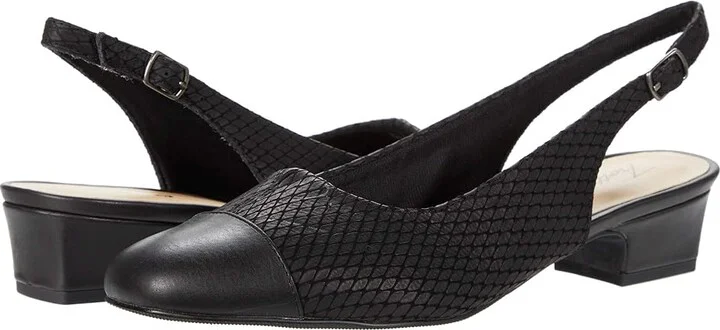 Trotters Dea Women's Shoes Black Diamond Veg Cald Leather : 6 N (AA)