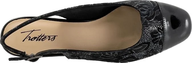 Trotters Dea Women's Shoes Black Floral : 9 N (AA), Leather - Image 2