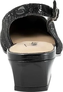 Trotters Dea Women's Shoes Black Floral : 9 N (AA), Leather - Image 4