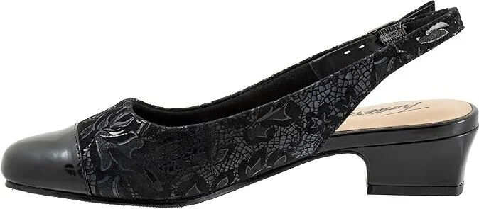 Trotters Dea Women's Shoes Black Floral : 9 N (AA), Leather - Image 6