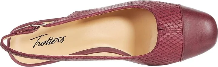 Trotters Dea Women's Shoes Burgundy Diamond Veg Calf Leather : 6 N (AA) - Image 2