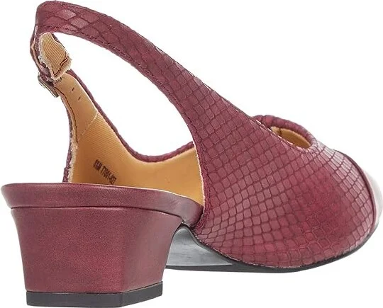 Trotters Dea Women's Shoes Burgundy Diamond Veg Calf Leather : 6 N (AA) - Image 4