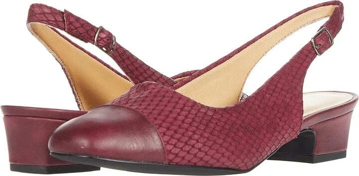 Trotters Dea Women's Shoes Burgundy Diamond Veg Calf Leather : 6 N (AA)