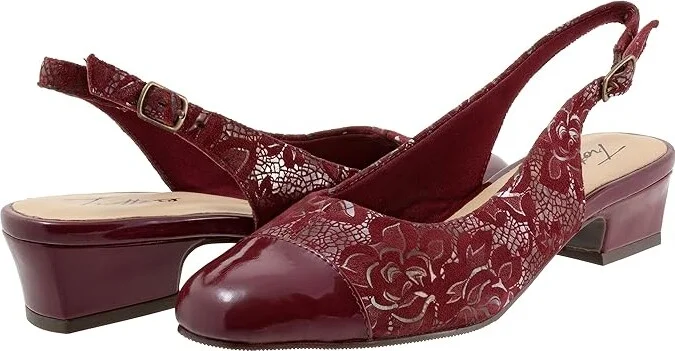 Trotters Dea Women's Shoes Sangria Floral : 6 N (AA), Leather