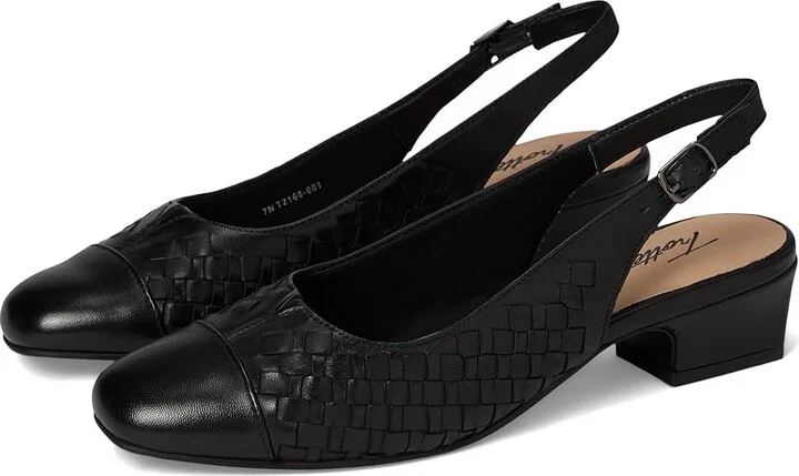 Trotters Dea Woven Women's Shoes Black Leather : 8.5 WW (EE)