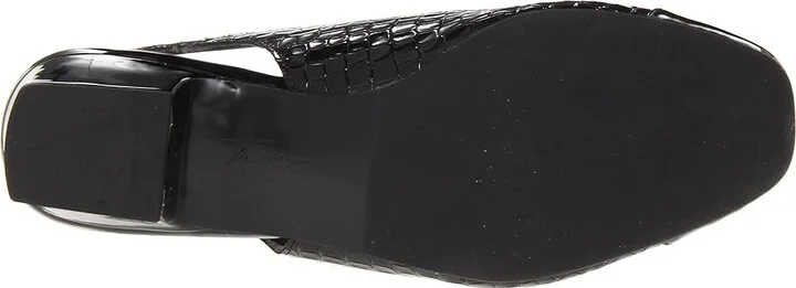Trotters Dea Woven Women's Shoes Black Metallic Croco : 8 S (3A), Leather - Image 4