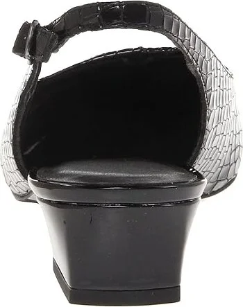 Trotters Dea Woven Women's Shoes Black Metallic Croco : 8 S (3A), Leather - Image 5