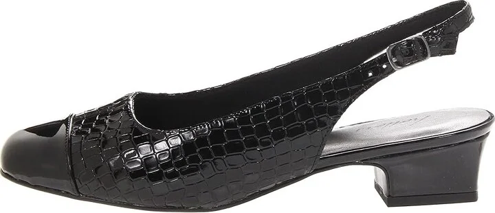 Trotters Dea Woven Women's Shoes Black Metallic Croco : 8 S (3A), Leather - Image 7