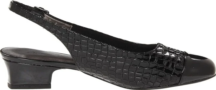 Trotters Dea Woven Women's Shoes Black Metallic Croco : 8 S (3A), Leather - Image 8