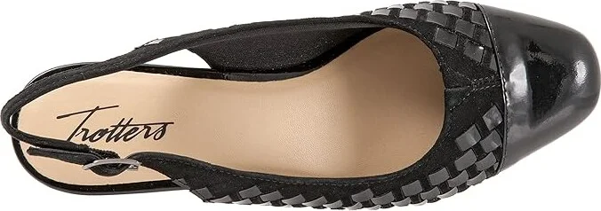 Trotters Dea Woven Women's Shoes Black Suede Patent : 7.5 M (B), Leather/Suede - Image 2