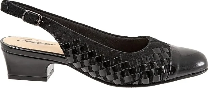 Trotters Dea Woven Women's Shoes Black Suede Patent : 7.5 M (B), Leather/Suede - Image 7