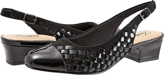 Trotters Dea Woven Women's Shoes Black Suede Patent : 7.5 M (B), Leather/Suede