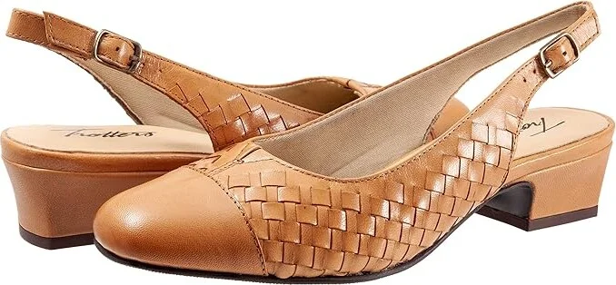 Trotters Dea Woven Women's Shoes Bone : 7.5 N (AA), Leather