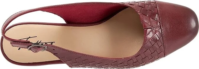 Trotters Dea Woven Women's Shoes Dark Red : 11 WW (EE), Leather - Image 2