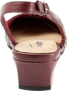 Trotters Dea Woven Women's Shoes Dark Red : 11 WW (EE), Leather - Image 4