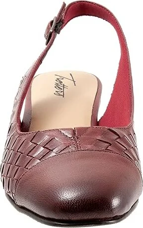 Trotters Dea Woven Women's Shoes Dark Red : 11 WW (EE), Leather - Image 5