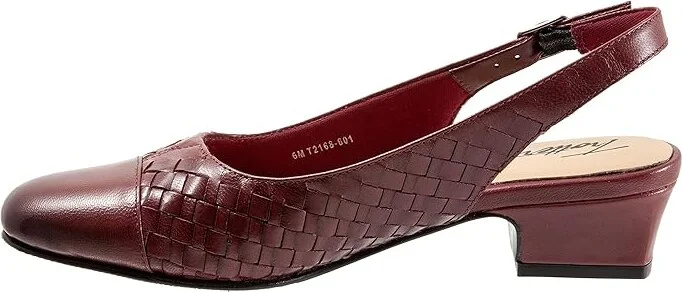 Trotters Dea Woven Women's Shoes Dark Red : 11 WW (EE), Leather - Image 6