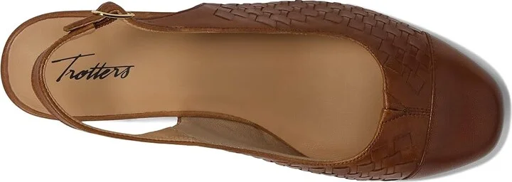 Trotters Dea Woven Women's Shoes Luggage : 9.5 WW (EE), Leather - Image 2