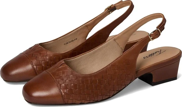 Trotters Dea Woven Women's Shoes Luggage : 9.5 WW (EE), Leather