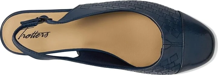 Trotters Dea Woven Women's Shoes Navy : 9.5 WW (EE), Leather - Image 2