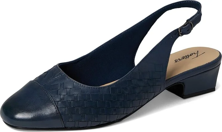 Trotters Dea Woven Women's Shoes Navy : 9.5 WW (EE), Leather - Image 5