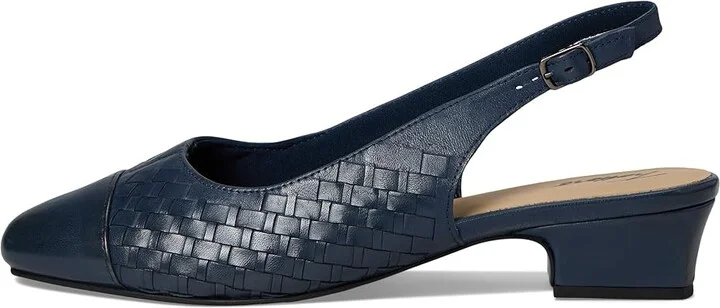 Trotters Dea Woven Women's Shoes Navy : 9.5 WW (EE), Leather - Image 6
