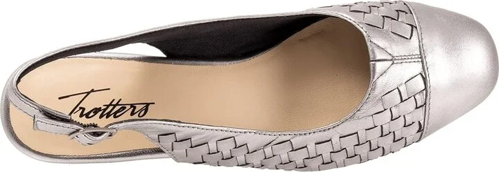 Trotters Dea Woven Women's Shoes Pewter : 7 WW (EE), Leather - Image 2