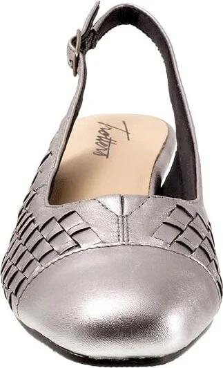 Trotters Dea Woven Women's Shoes Pewter : 7 WW (EE), Leather - Image 5