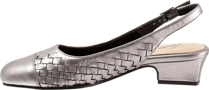 Trotters Dea Woven Women's Shoes Pewter : 7 WW (EE), Leather - Image 6