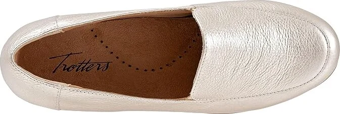 Trotters Deanna Women's Shoes Champagne Metallic Leather : 9.5 W (D) - Image 2